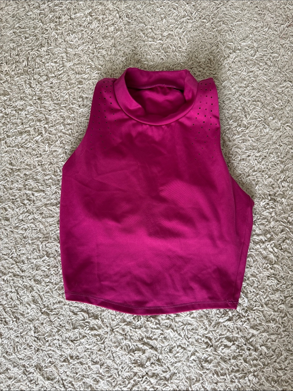 all in motion Fuchsia Mock Neck Crop Tank